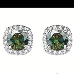 New S925 Sterling Silver Moissanite Mosaic Earrings